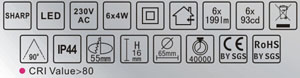 3 Or 6 Ways IP44 Cabinet LED Light Kit